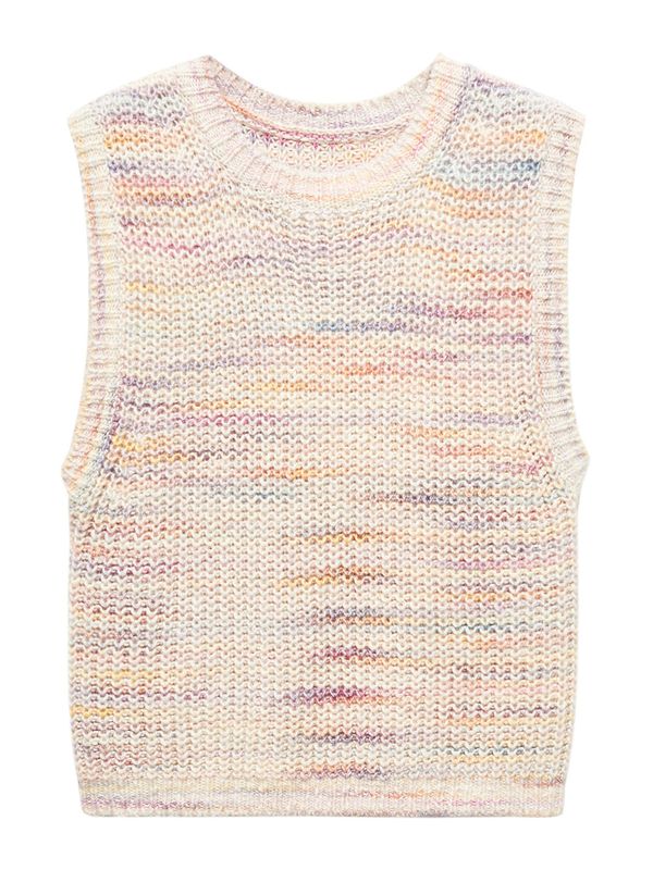 MANGO MANGO Пуловер 'Malaui'  бежово меланж / светлосиньо / жълто / светлолилаво