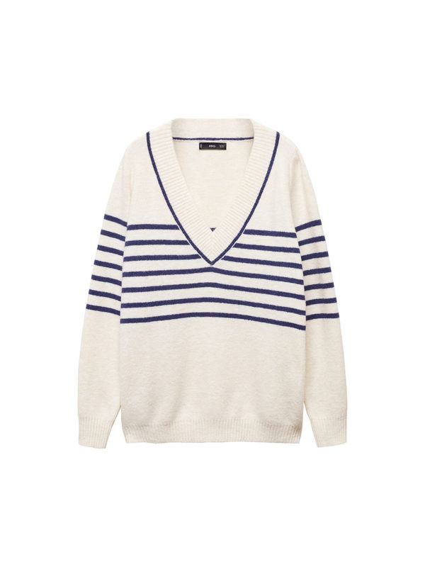 MANGO MANGO Пуловер 'MUMUV'  светлобежово / индиго