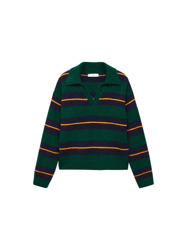 MANGO MANGO Пуловер  нейви синьо / златистожълто / тъмнозелено