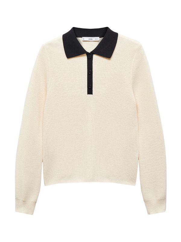 MANGO MANGO Пуловер 'Ricson'  телесен цвят / черно