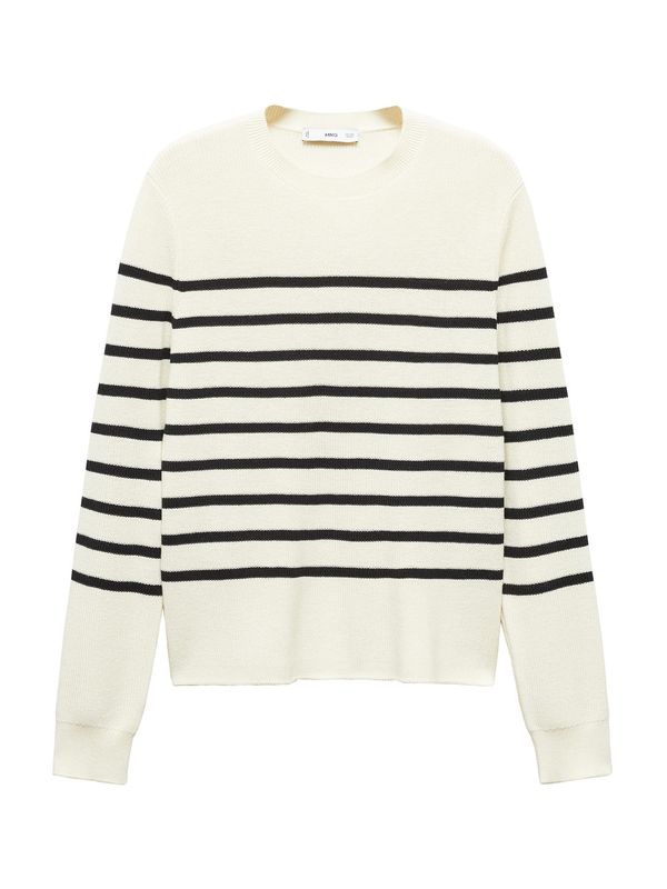 MANGO MANGO Пуловер 'RICSONI'  нощно синьо / бял памук