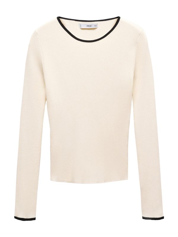 MANGO MANGO Пуловер 'SHADOWIN'  светлобежово / черно