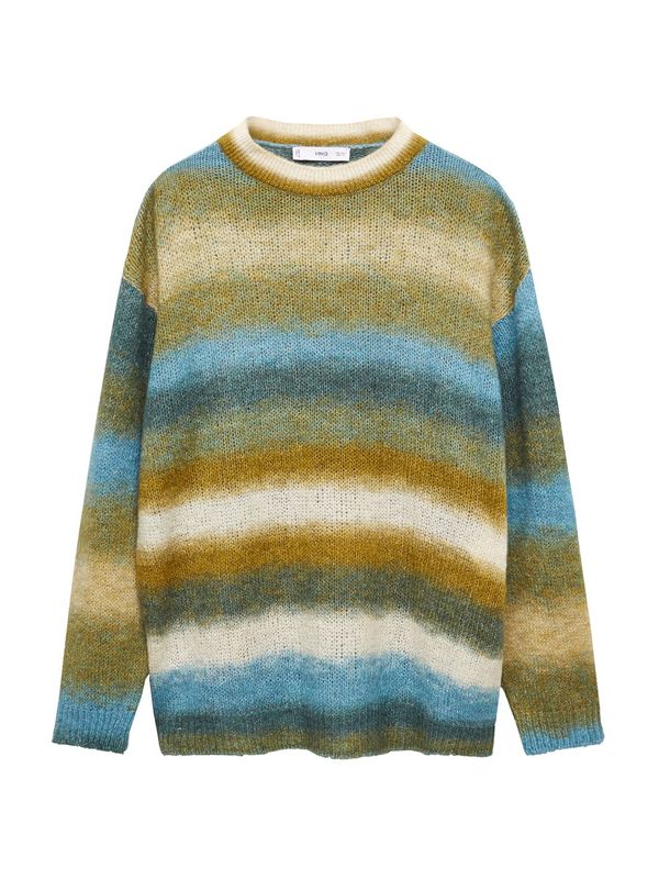 MANGO MANGO Пуловер 'Spacedye'  небесносиньо / каки / маслина / бяло