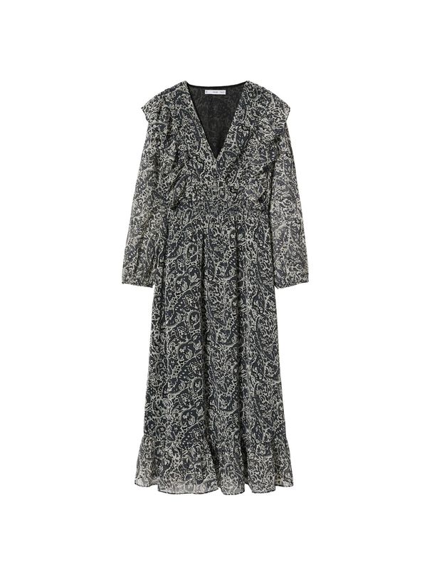 MANGO MANGO Рокля  антрацитно черно / светлосиво