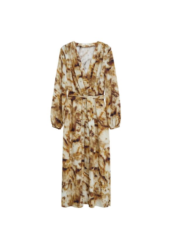 MANGO MANGO Рокля 'Beso'  бежово / кафяво