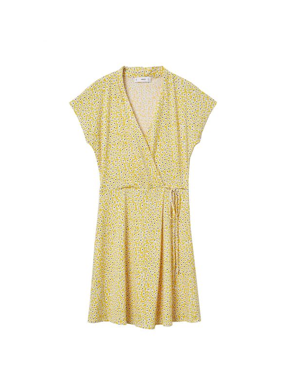 MANGO MANGO Рокля 'GALI'  златистожълто / черно / бяло