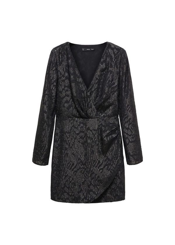 MANGO MANGO Рокля 'Glori'  антрацитно черно / черно