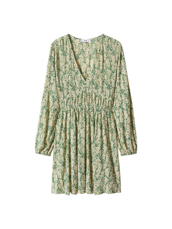 MANGO MANGO Рокля 'LACASA'  екрю / тревнозелено