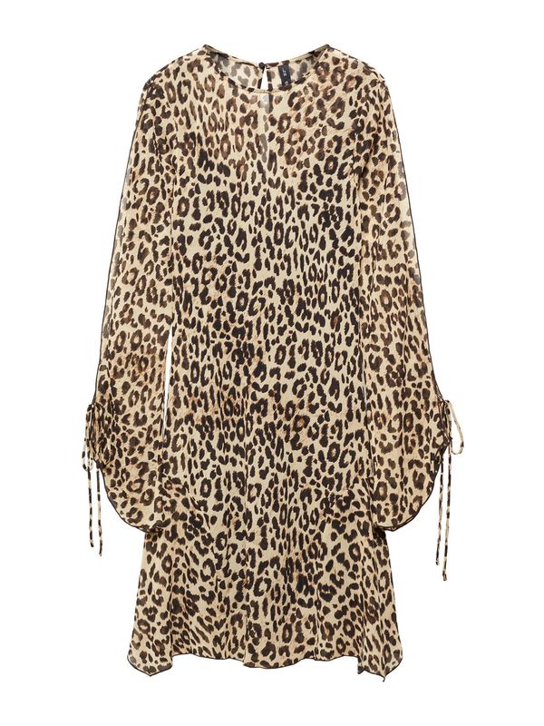 MANGO MANGO Рокля 'Leo'  бежово / тъмнокафяво / черно