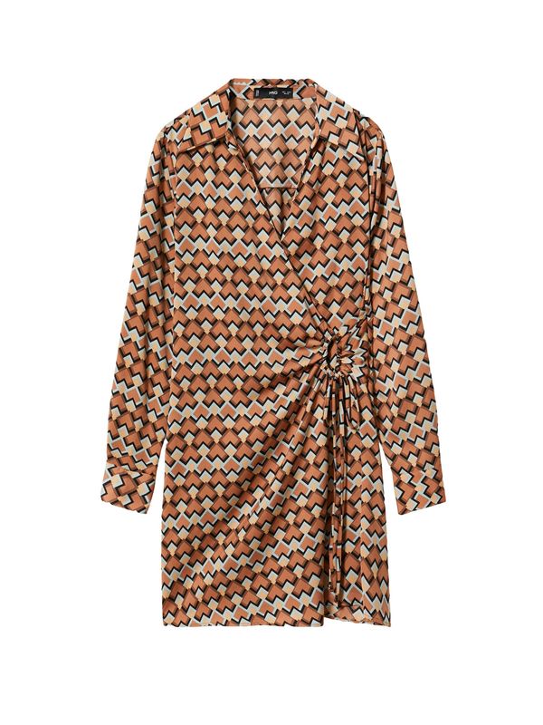 MANGO MANGO Рокля 'Leonarda'  цвят "пясък" / карамел / черно / бяло