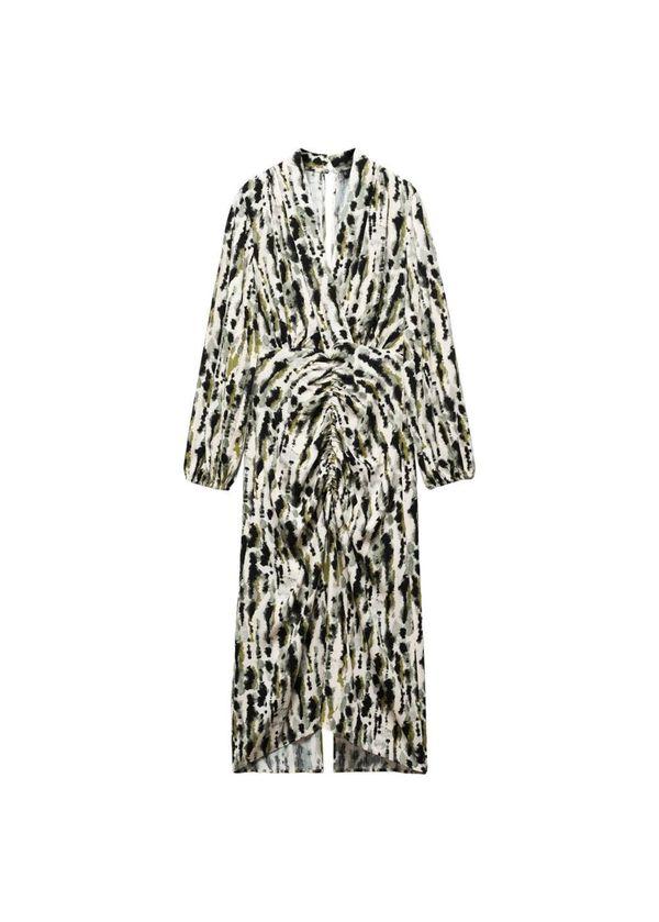 MANGO MANGO Рокля 'Leonor'  телесен цвят / зелено / черно