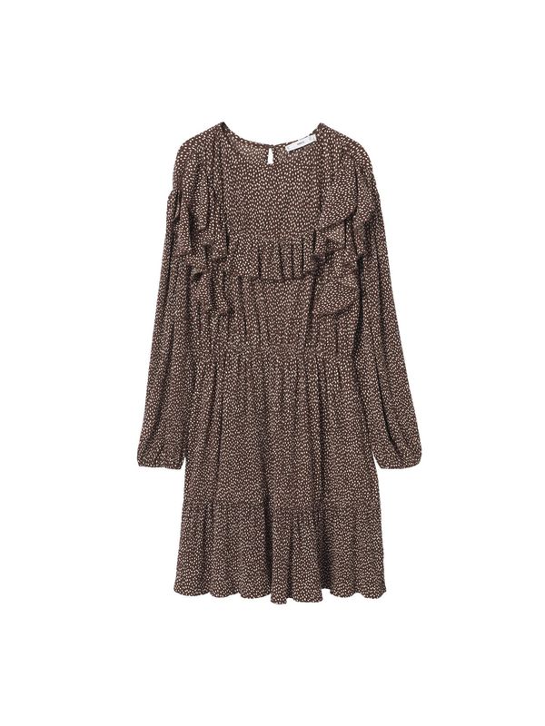 MANGO MANGO Рокля 'Lozano'  кафяво / бяло