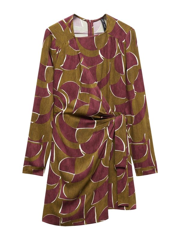 MANGO MANGO Рокля 'Madie'  маслина / бордо / бяло