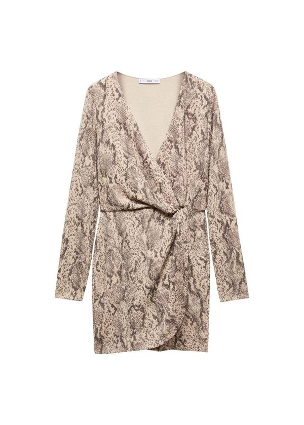 MANGO MANGO Рокля 'Margaret'  бежово / тъмнобежово / кафяво
