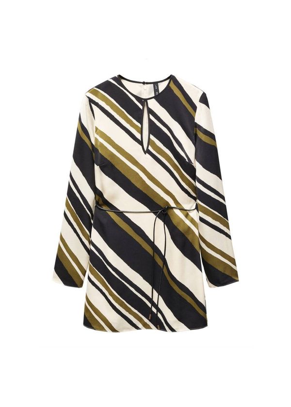 MANGO MANGO Рокля 'Marti'  екрю / тръстиково зелено / черно