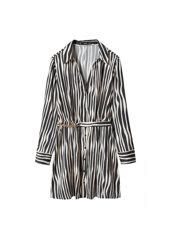 MANGO MANGO Рокля 'Ninette'  черно / бяло