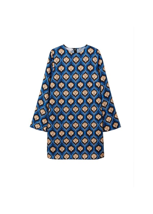 MANGO MANGO Рокля 'Paper'  бежово / синьо / черно