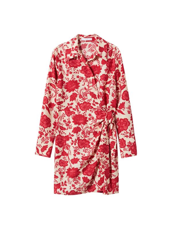 MANGO MANGO Рокля 'Quanto'  светлобежово / червено / тъмночервено