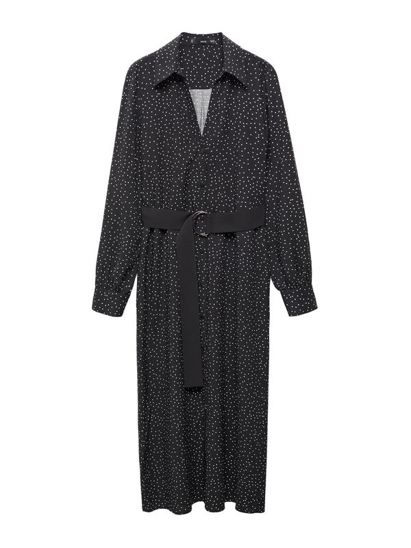 MANGO MANGO Рокля тип риза 'Apple'  черно / бяло