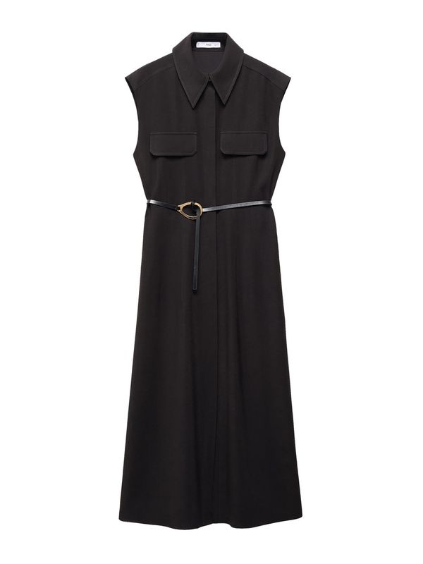 MANGO MANGO Рокля тип риза 'CASINO'  злато / черно