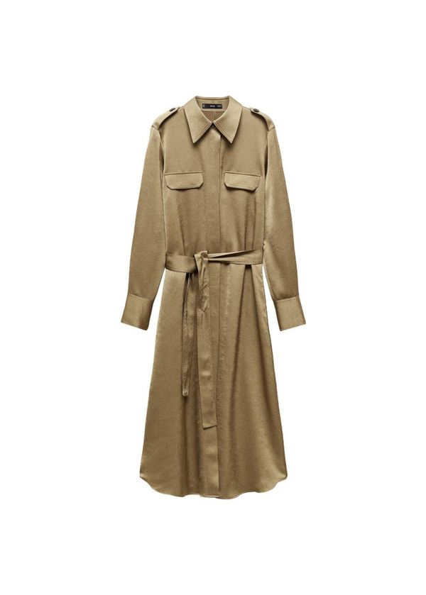 MANGO MANGO Рокля тип риза 'Jana'  каки