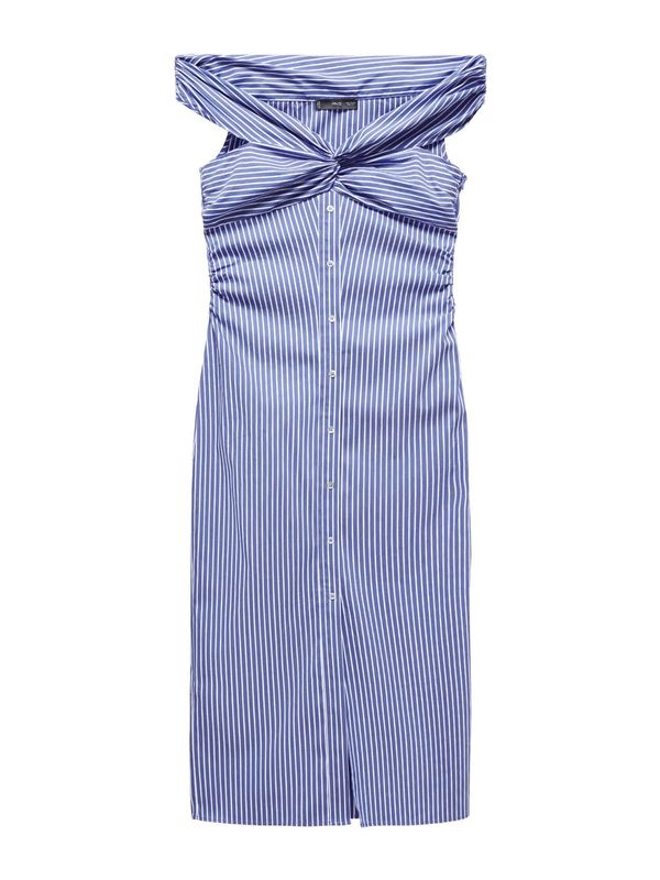 MANGO MANGO Рокля тип риза 'Norma'  светлосиньо / бяло