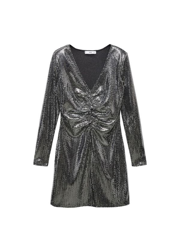 MANGO MANGO Рокля 'Xvane'  сребърно сиво / черно