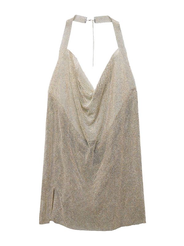 MANGO MANGO Рокля за коктейл 'Britney'  сребърно