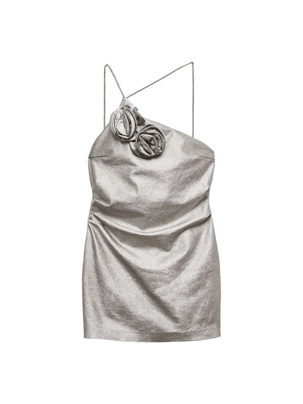 MANGO MANGO Рокля за коктейл 'Clavel'  сребърно