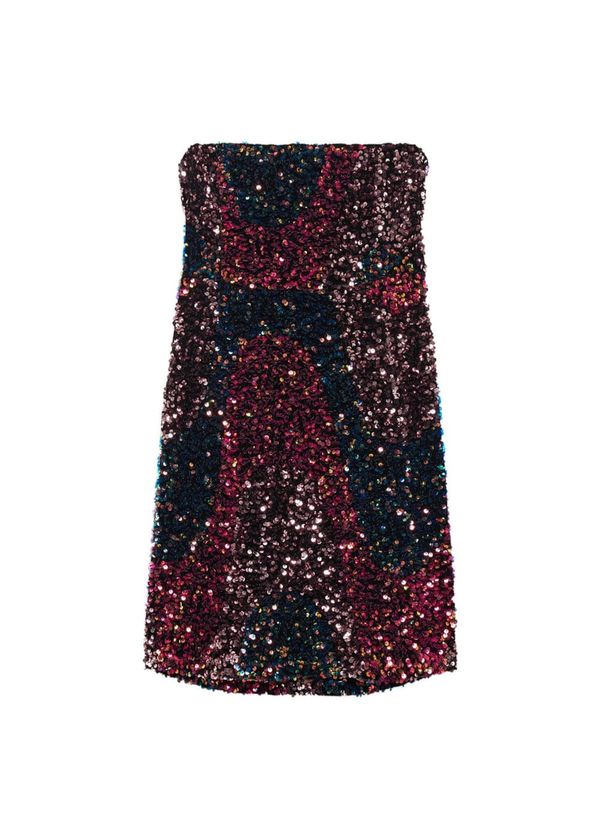 MANGO MANGO Рокля за коктейл 'Xlen'  нейви синьо / червено / тъмночервено