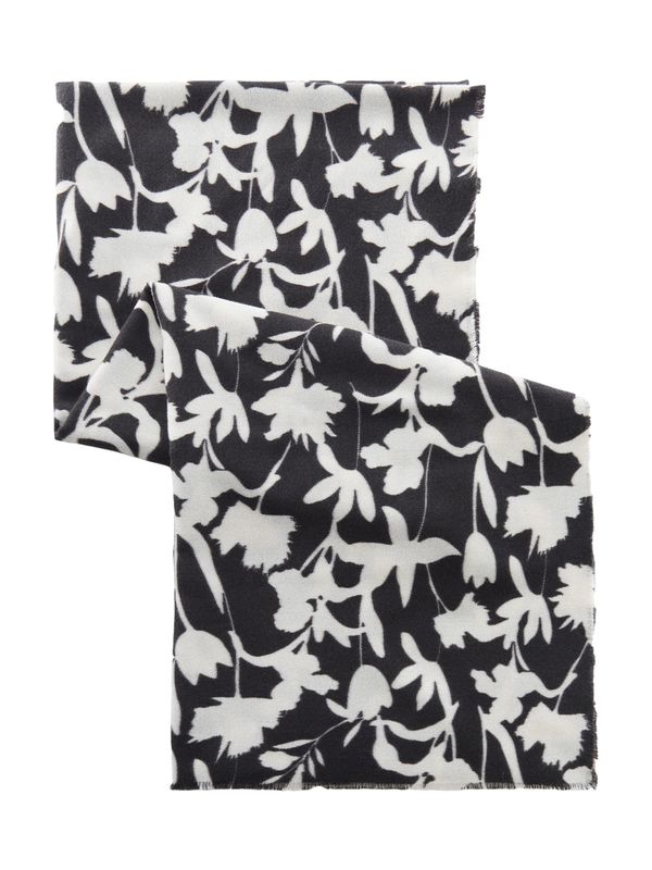 MANGO MANGO Шал  черно / естествено бяло