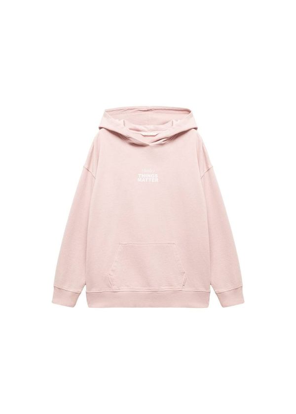 MANGO TEEN MANGO TEEN Суичър 'Things'  пастелно розово / бяло