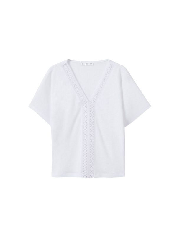 MANGO MANGO Тениска 'BOHO'  бяло