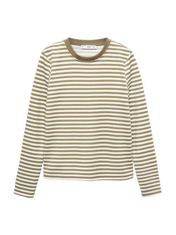 MANGO MANGO Тениска 'ELEKTRA'  каки / бяло