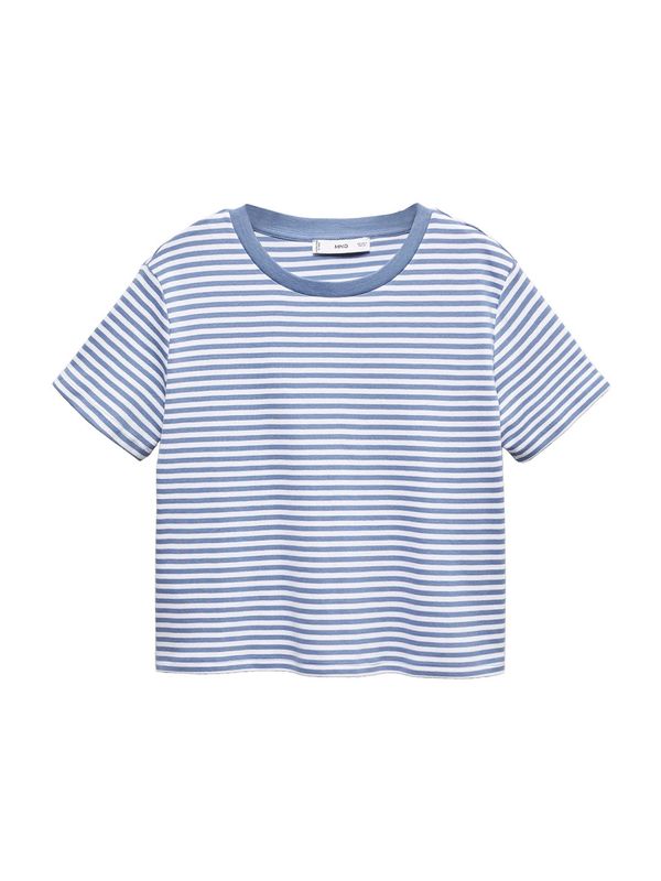 MANGO MANGO Тениска 'ESTRELLA'  синьо / бяло