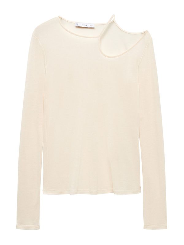 MANGO MANGO Тениска 'HOLE'  екрю