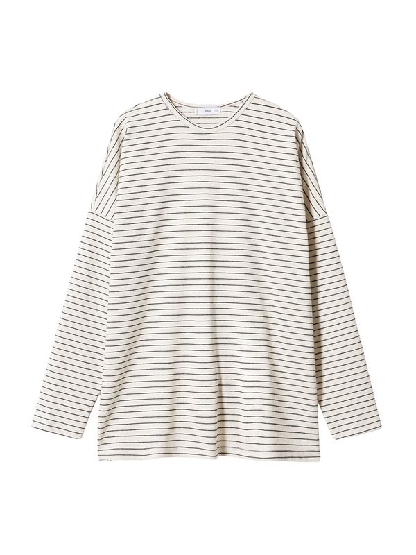 MANGO MANGO Тениска 'LELE'  светлобежово / черно