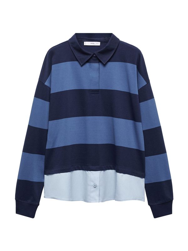 MANGO MANGO Тениска 'MERCURY'  нейви синьо / опушено синьо / светлосиньо