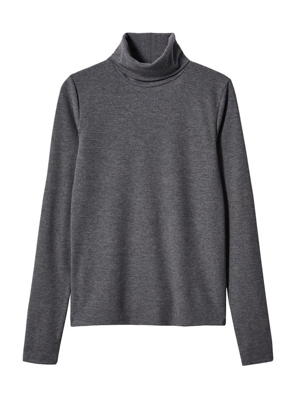 MANGO MANGO Тениска 'NECKY'  графитено сиво