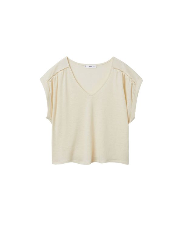 MANGO MANGO Тениска 'NOKI'  кремаво