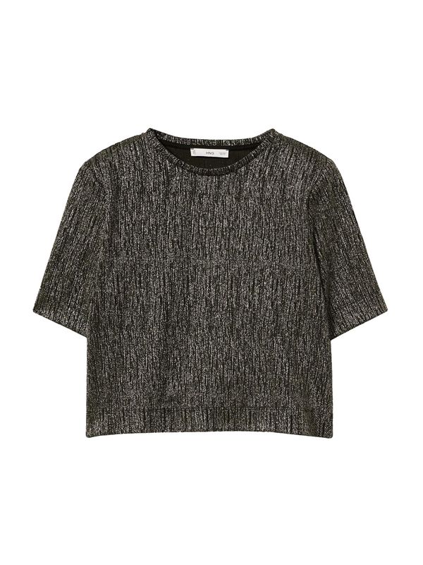 MANGO MANGO Тениска  сребърно сиво / черно