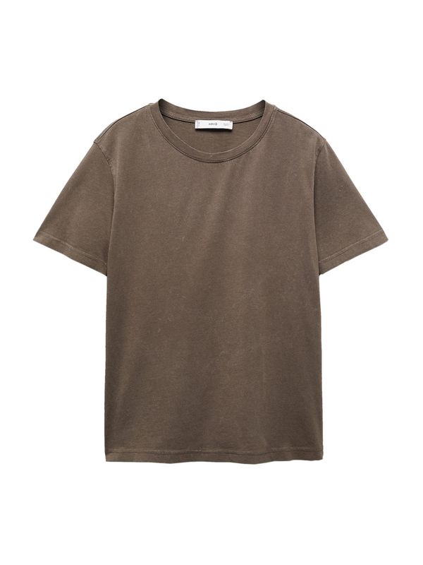 MANGO MANGO Тениска 'WASHACA'  шоколад