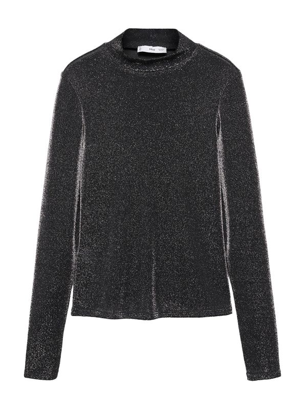 MANGO MANGO Тениска 'XMERI'  антрацитно черно