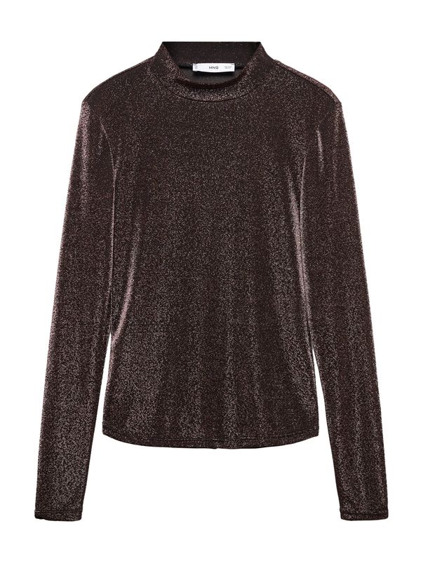 MANGO MANGO Тениска 'XMERI'  шоколад / сребърно