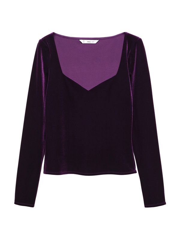 MANGO MANGO Тениска 'XSOUFFLE'  тъмнолилаво