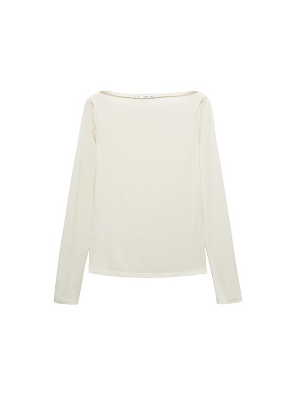 MANGO MANGO Тениска  яйчена черупка