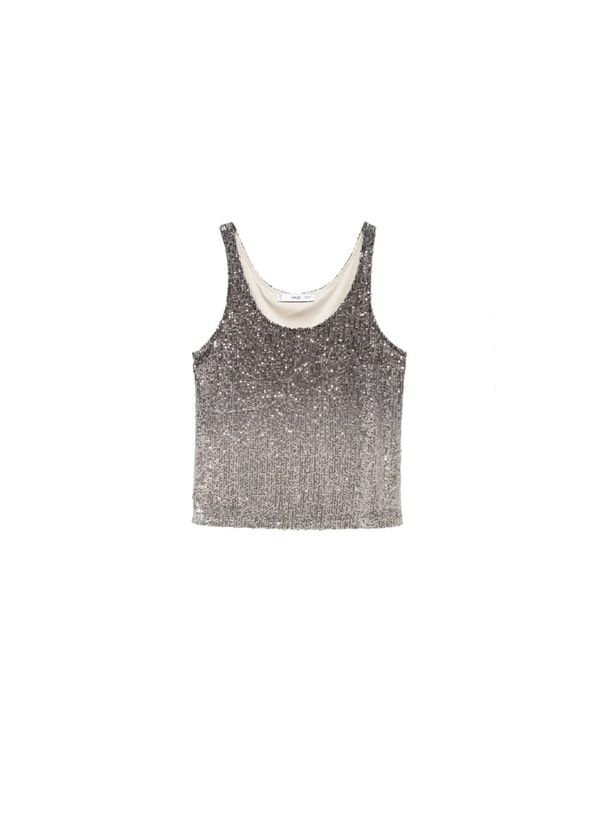 MANGO MANGO Топ 'Xdegra'  сиво / сребърно сиво / тъмносиво