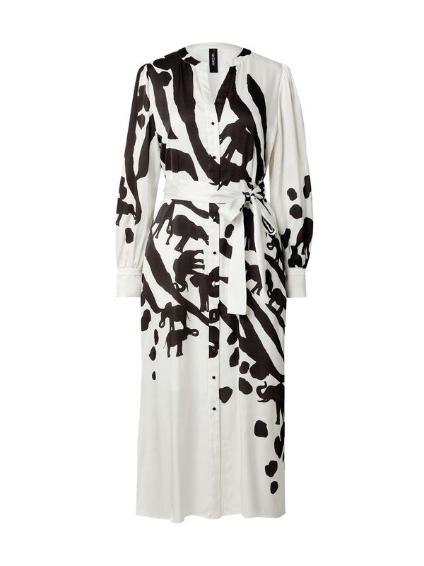 Marc Cain Marc Cain Рокля тип риза  черно / бяло