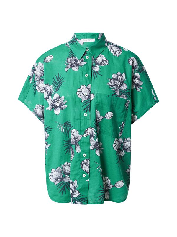 Marc O'Polo Marc O'Polo Блуза  нейви синьо / зелено / естествено бяло