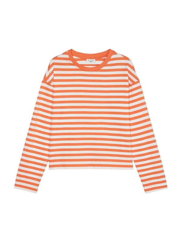 Marc O'Polo DENIM Marc O'Polo DENIM Тениска  тъмнооранжево / бяло